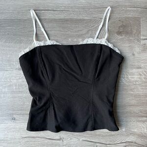 Wild Fable Peek-a-boo Lace Trim Bustier Tank Top